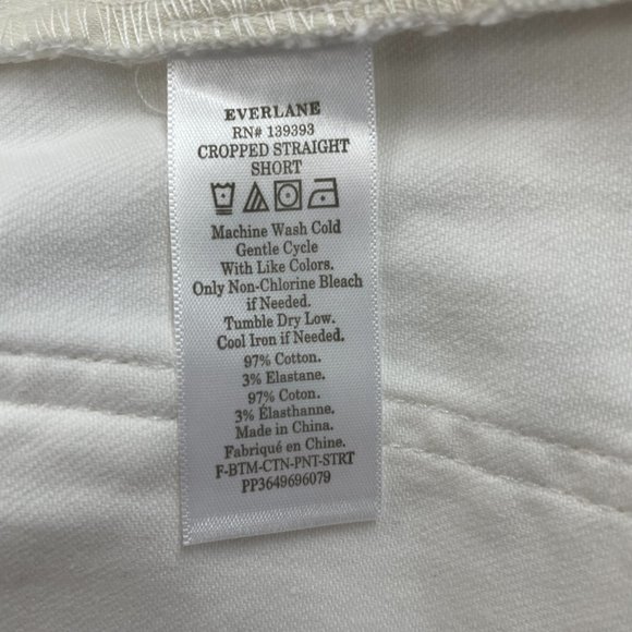Everlane The Straight Leg High Rise Crop Pant Bone White Plus Size 14 - Picture 8 of 10